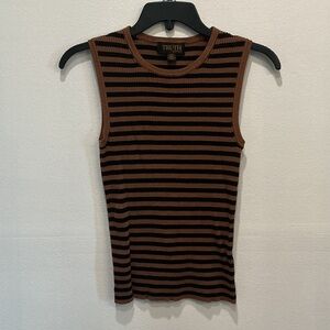 Truth Women's Black and Brown Striped Tank Top